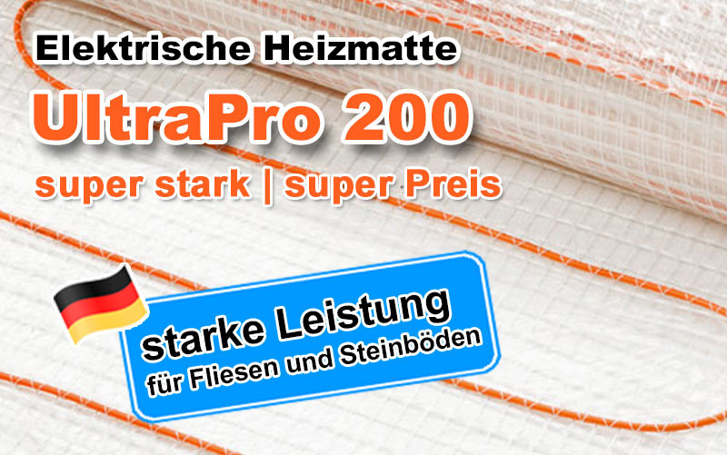 ultrapro-200-1 Elektrische Heizmatte UltraPro für Fliesen 200 W/m²