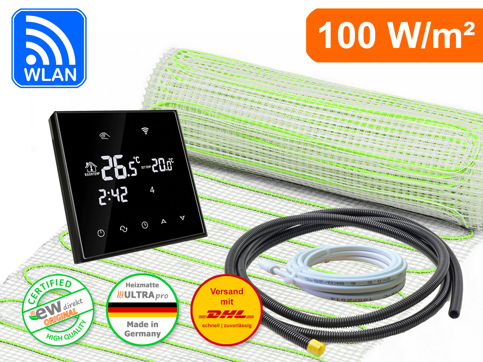 Thermostat RT-65 Wlan mit elektrische Fußbodenheizung UltraPro 100
