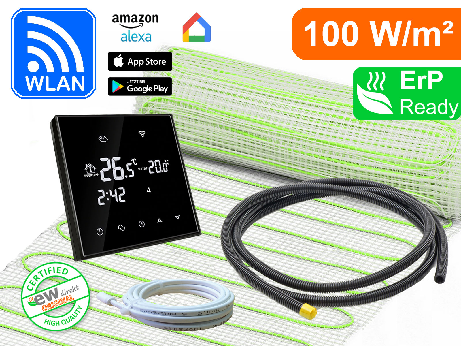 Thermostat RT-65 Wlan mit elektrische Fußbodenheizung UltraPro 100