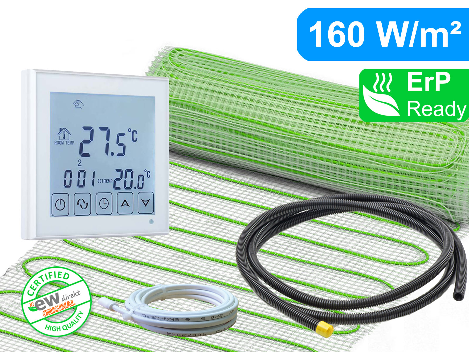 Thermostat RT-45 mit elektrischer Heizmatte UltraPro für Fliesen 160 W/m²