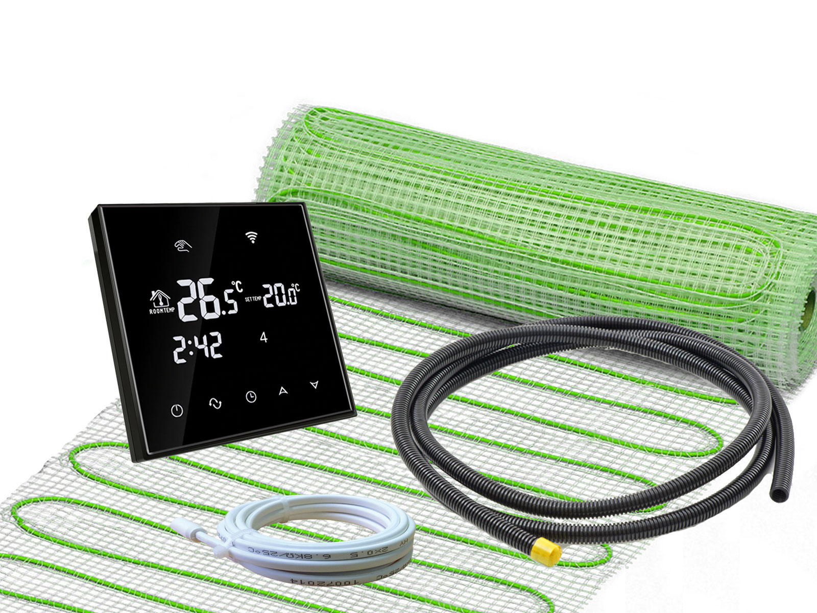 Thermostat RT-67 Wlan mit elektrischer Heizmatte UltraPro für Fliesen 160 W/m²