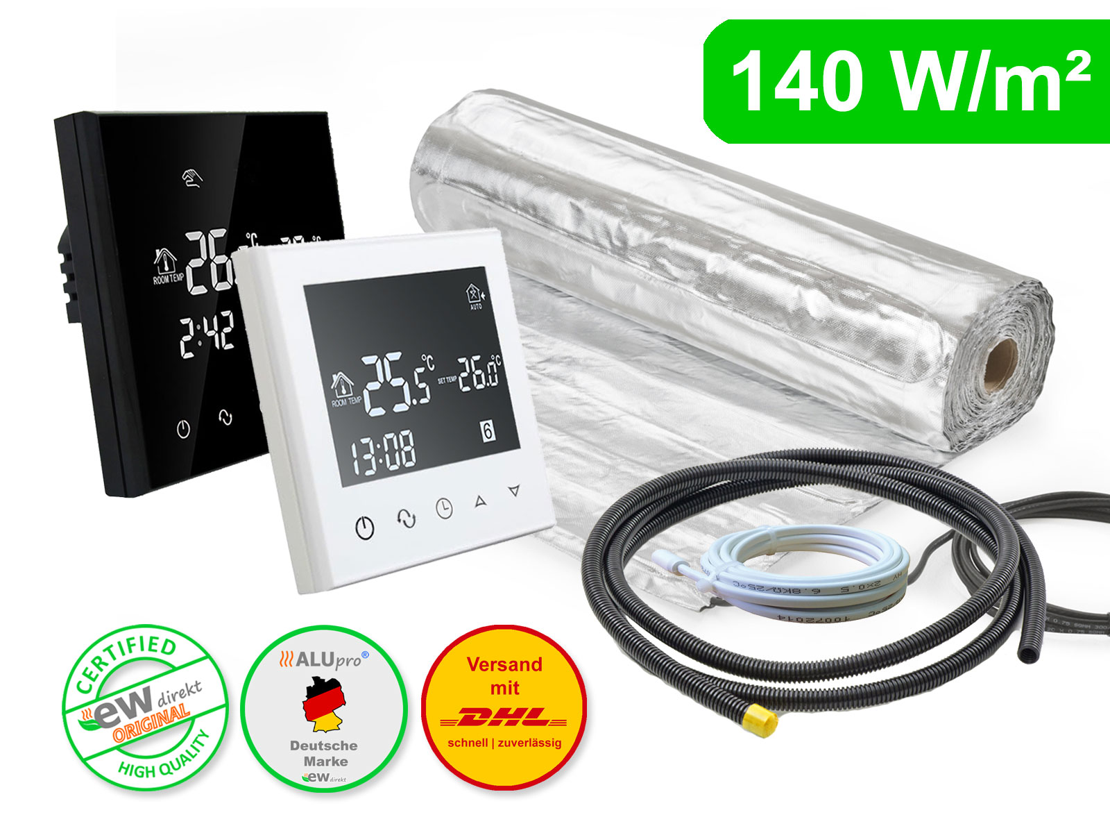 Thermostat RT-50 mit AluPro 140 W/m² für Laminat / Klickvinyl