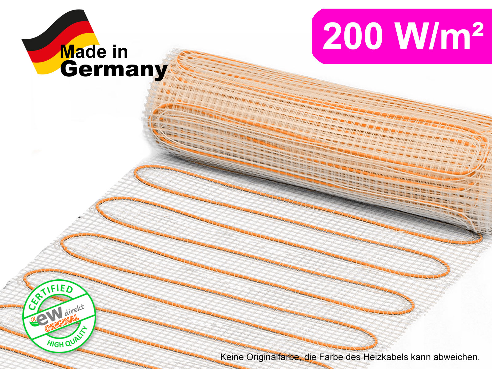 Elektrische Heizmatte UltraPro für Fliesen 200 W/m² Elektrische Heizmatte UltraPro für Fliesen 200 W/m²