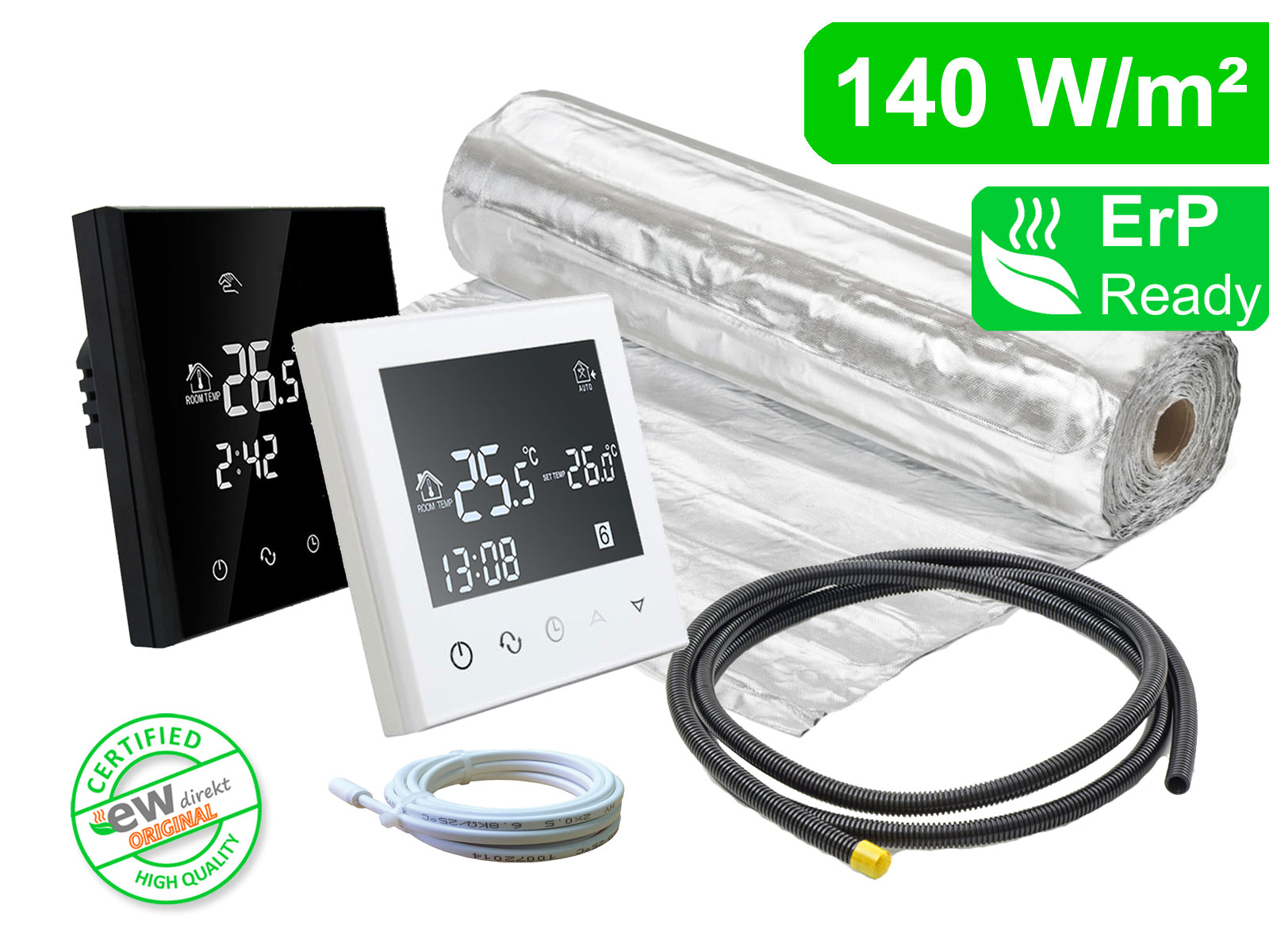 Thermostat RT-50 mit AluPro 140 W/m² für Laminat / Klickvinyl Thermostat RT-50 mit AluPro 140 W/m² für Laminat / Klickvinyl